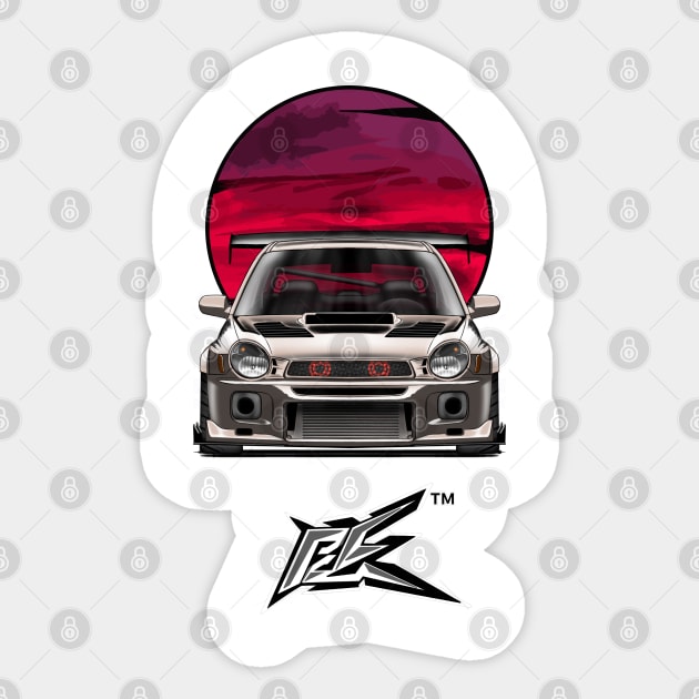 SUBARU IMPREZA WRX GC8 BUGEYE gold chrome Sticker by naquash